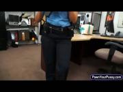 Busty security officer sex with pawn man
