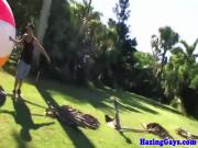 Gaystraight fratboy gayblowjob at outdoor hazing