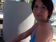 Bikini girlfriend assfucks after masturbating