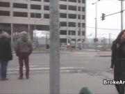 MILF from the street blows for cash