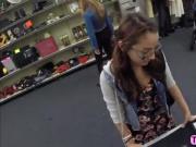 Amateur innocent sweet babe fucked for cash in the pawnshop