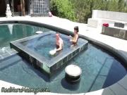 Massage babe fucks hard