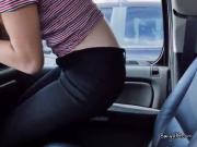 Cute Teen Alice Andrea Kneels Down For Her Driver