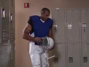 Interracial hard sex with big dicks in the locker room