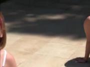 Bitchy group of fit teens gets their instructors big dick