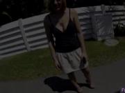 Julia sucks a cock in public for a ride