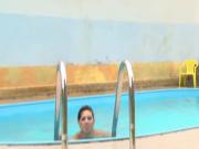 Pissing Girl in Pool HD Video