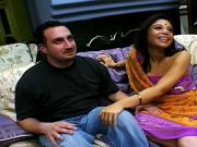 Two horny guys team up and share a Hindi hoochie babe