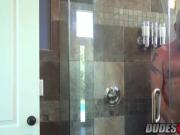 Older dude Jake Marshall drills hot stud in a bathroom