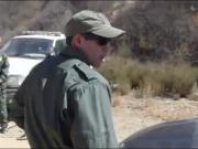 Blondie seduces the border patrol agent and gets pounded