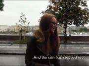 Eurobabe flashes her tits and slammed