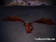 3D redhead babe getting fucked by a winged demon