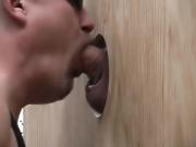 Guys sucking cocks through glory-hole