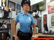 Latina policewoman flashing bigass for cash