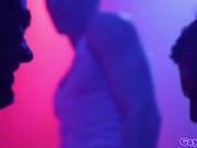 Cocksucking jock at the club gets cumshot