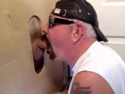 Giving Soccer Dad a Gloryhole Blowjob
