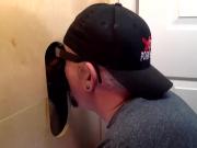 Gloryhole Throat Fucked By Curious Black Cock