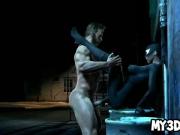 3D Catwoman getting fucked outdoors by Wolverine