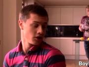 Three horny twinks Billy JP and Danny have sex with a condom