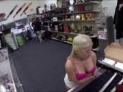 Hot and busty stripper offers a pussy fuck in the pawnshop