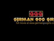 German Goo Girls - Blindfolded MILF bukkake gangbang