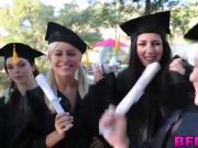 Teen cuties celebrate their graduation with a lesbo action