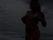 Microkini Blonde Gets Wet At Beach