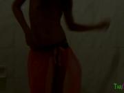 Asian model solo in bath