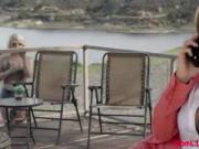 Hot lesbians eating shaved pussy