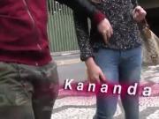 Brazilian shemale Kananda takes to bigcocks on an anal threesome