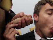 Office hunks assfucking in trio
