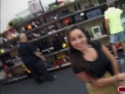 Pawnshop sex action with a desperate college slut