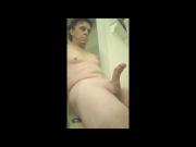 Cumming hands free in slow motion