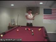 Boy screaming while having anal gay sex An virginal game of pool,