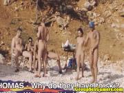 Beach amateur babes in group riding cock
