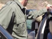 Blond babe nailed by border patrol agent at the border