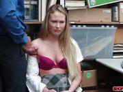 Amateur blonde thief Alyssa destroyed by a huge dick