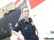 Whore big boobs policewoman exploited younger black cock