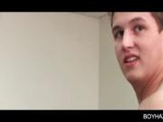 College boy takes cock up his ass on pool table
