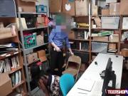 Black teen Daya Knight bent over desk and fucked doggy