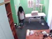 Doctor fucks ebony cleaning lady in office