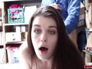 Teen thief Anatasia Rose fucks a huge cock