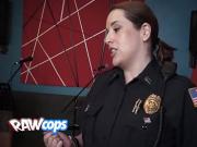 Hot MILF cops sharing a dirty interracial bang