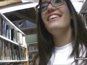 Latina coed fucks at library for cash by some horny stranger