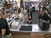 Cuban chick screwed by pervert pawn guy in his office