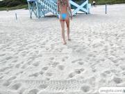 Hot blonde babe Molly Mae fucks a stranger in the beach