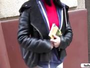 Naughty Tourist Rina sucks cock forcash