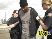 Black guy pounding hot cops outdoors