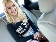 Petite blonde rebel Uma Jolie fucked inside the car