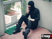 Short hair blonde blowjob fucking masked big dick